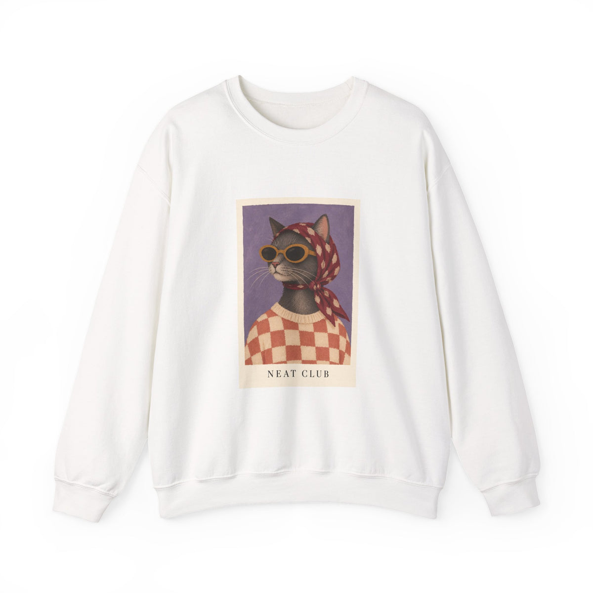 Retro Sunglasses and Headscarf Cat Sweatshirt