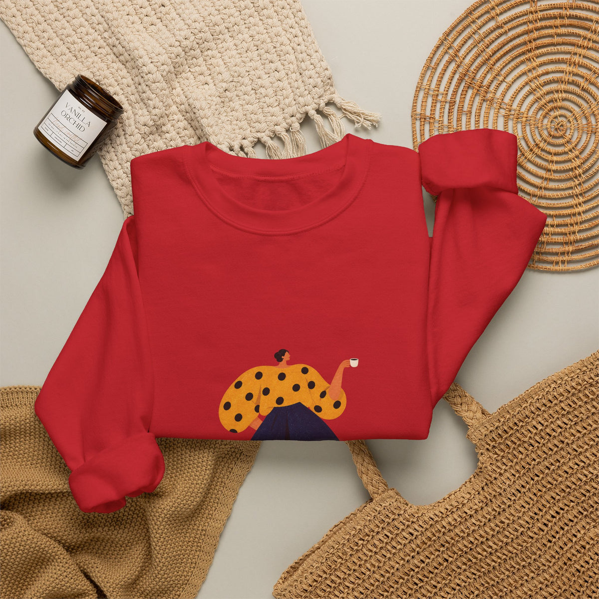 Woman in Yellow Polka Dot Blouse