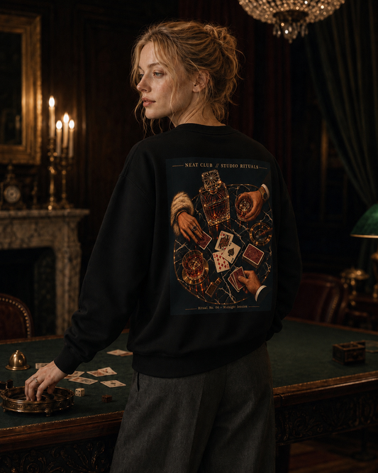 Midnight Session Black Graphic Sweatshirt