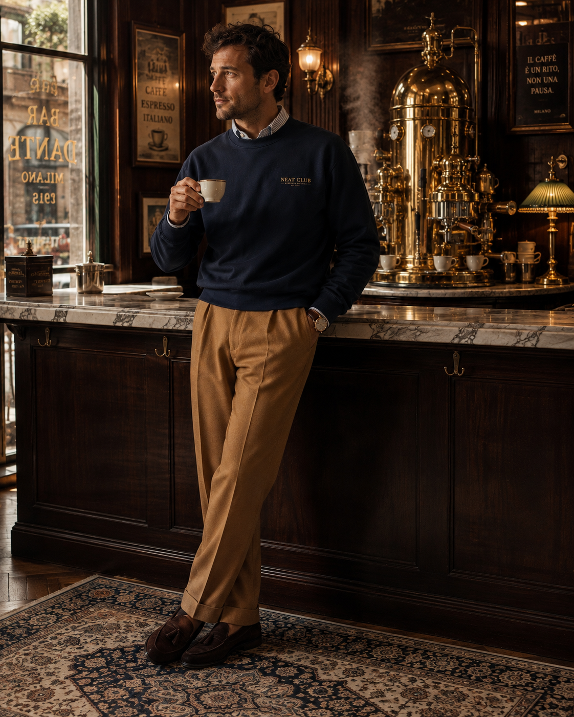 Espresso Rituals Navy Graphic Sweatshirt
