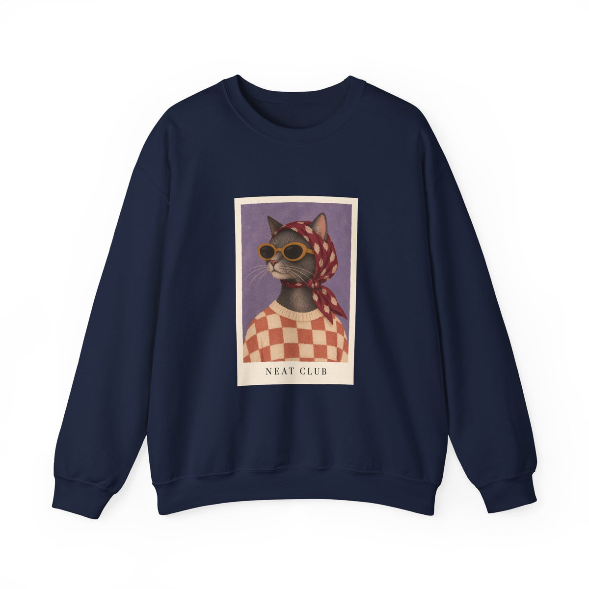 Retro Sunglasses and Headscarf Cat Sweatshirt